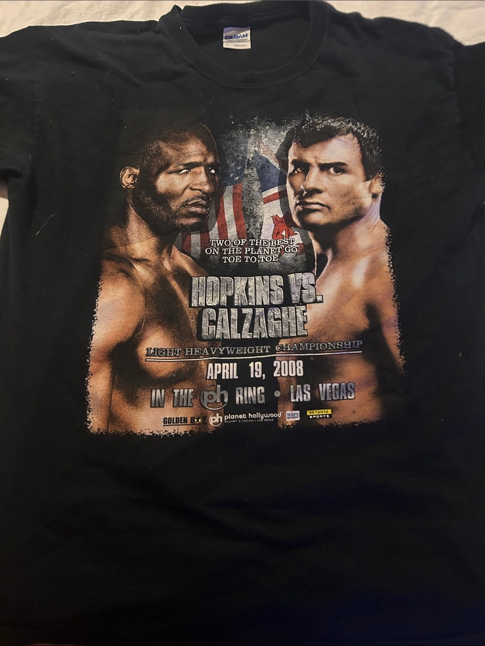 Gildan Black Hopkins vs. Calzaghe Boxing Poster Tee